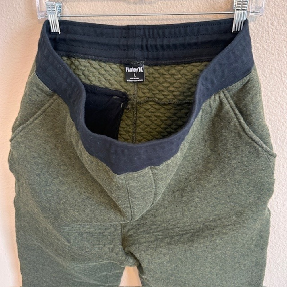 Hurley Men's Hollowknit Slim Fit Jogger Pants LG Green Black AJ2223‎ - Picture 6 of 8